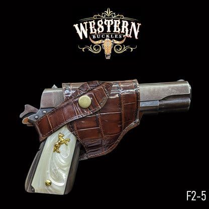 Gun Holster Funda Cocodrilo Cafe