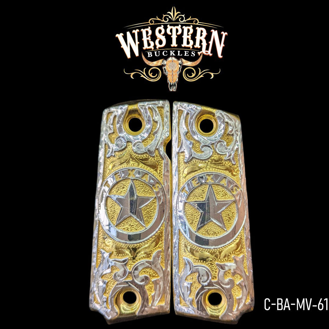 Full Size 1911 Grips Logo Texas-The Western Buckles
