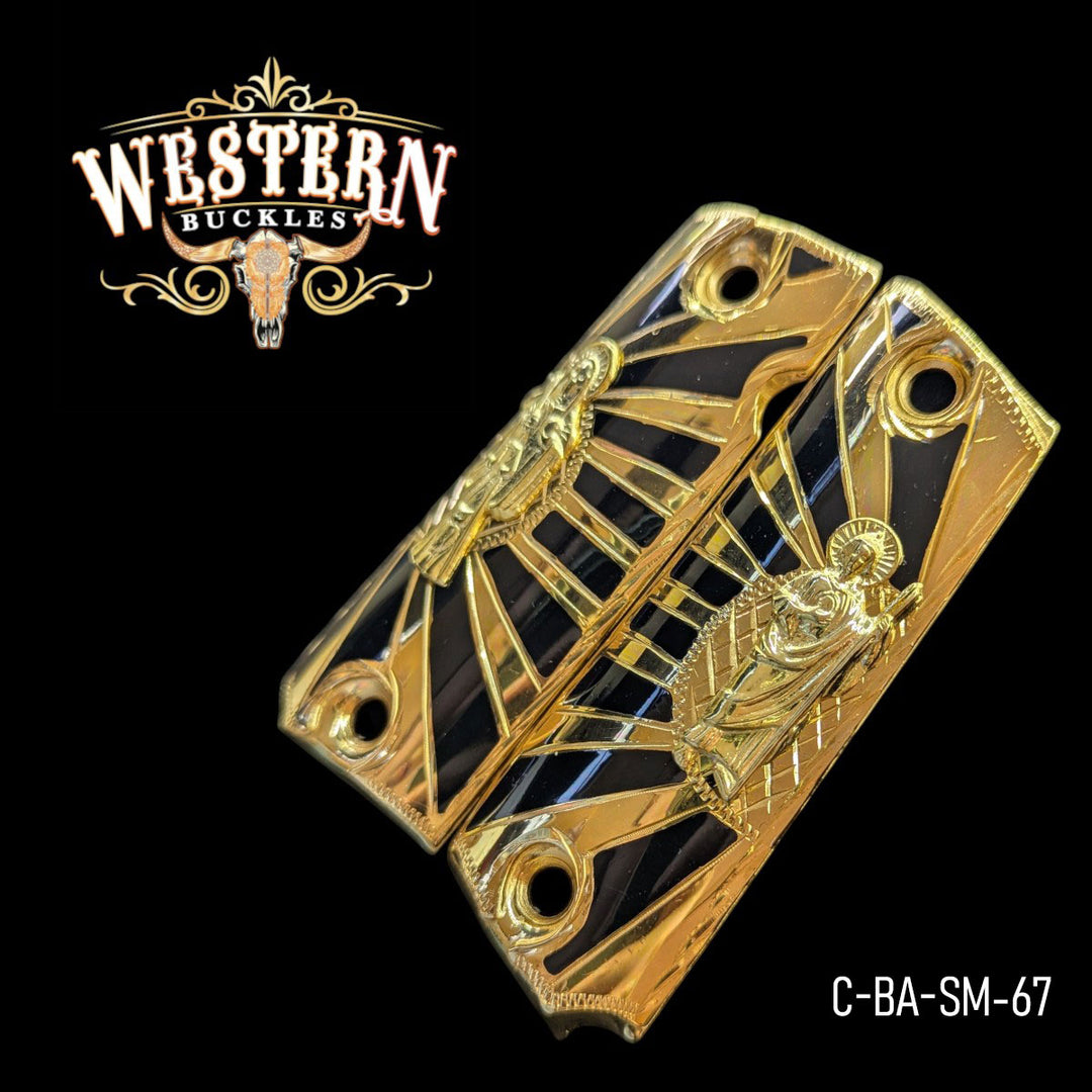 Full Size 1911 Holy Death and San Judas Black Resin-The Western Buckles