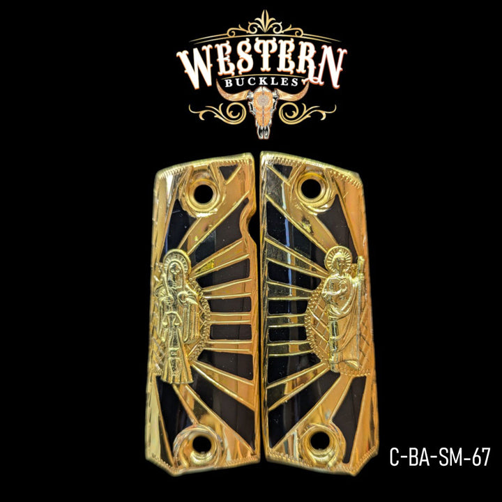 Full Size 1911 Holy Death and San Judas Black Resin-The Western Buckles