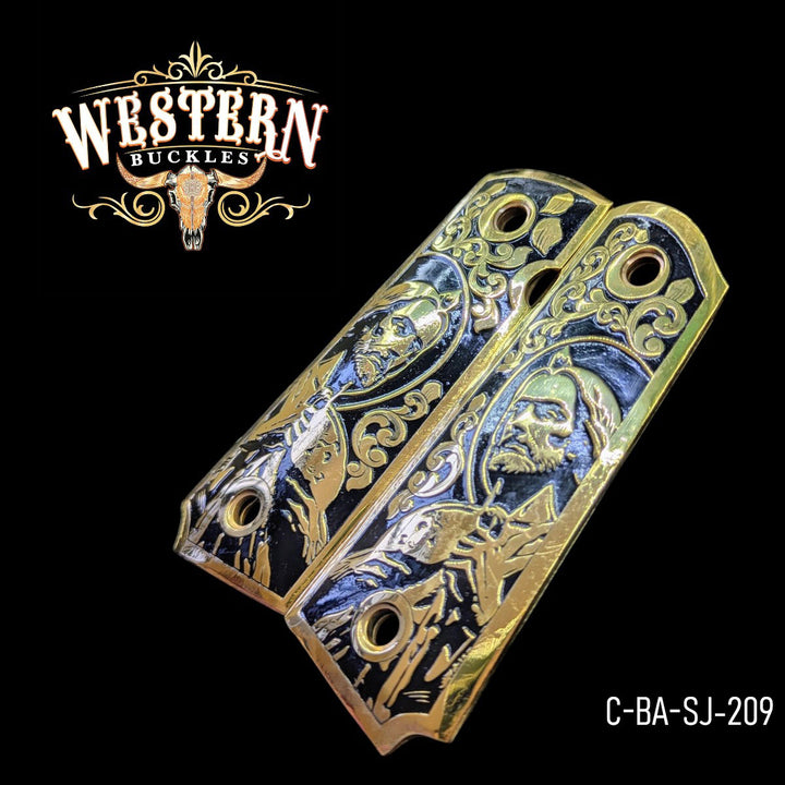 Full Size 1911 San Judas Gold and Black-The Western Buckles