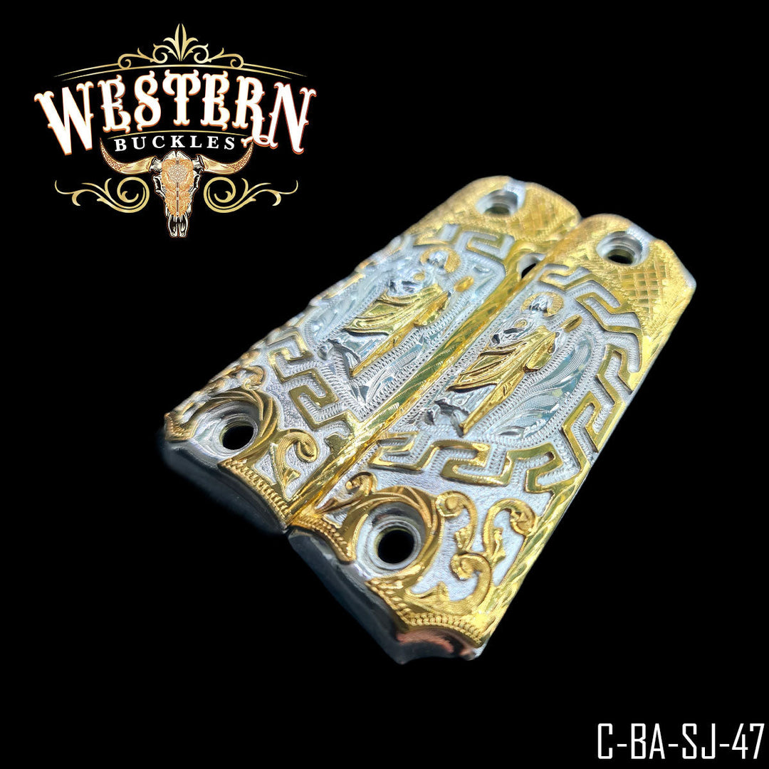 Full Size 1911 San Judas Grecas Gold Plated-The Western Buckles