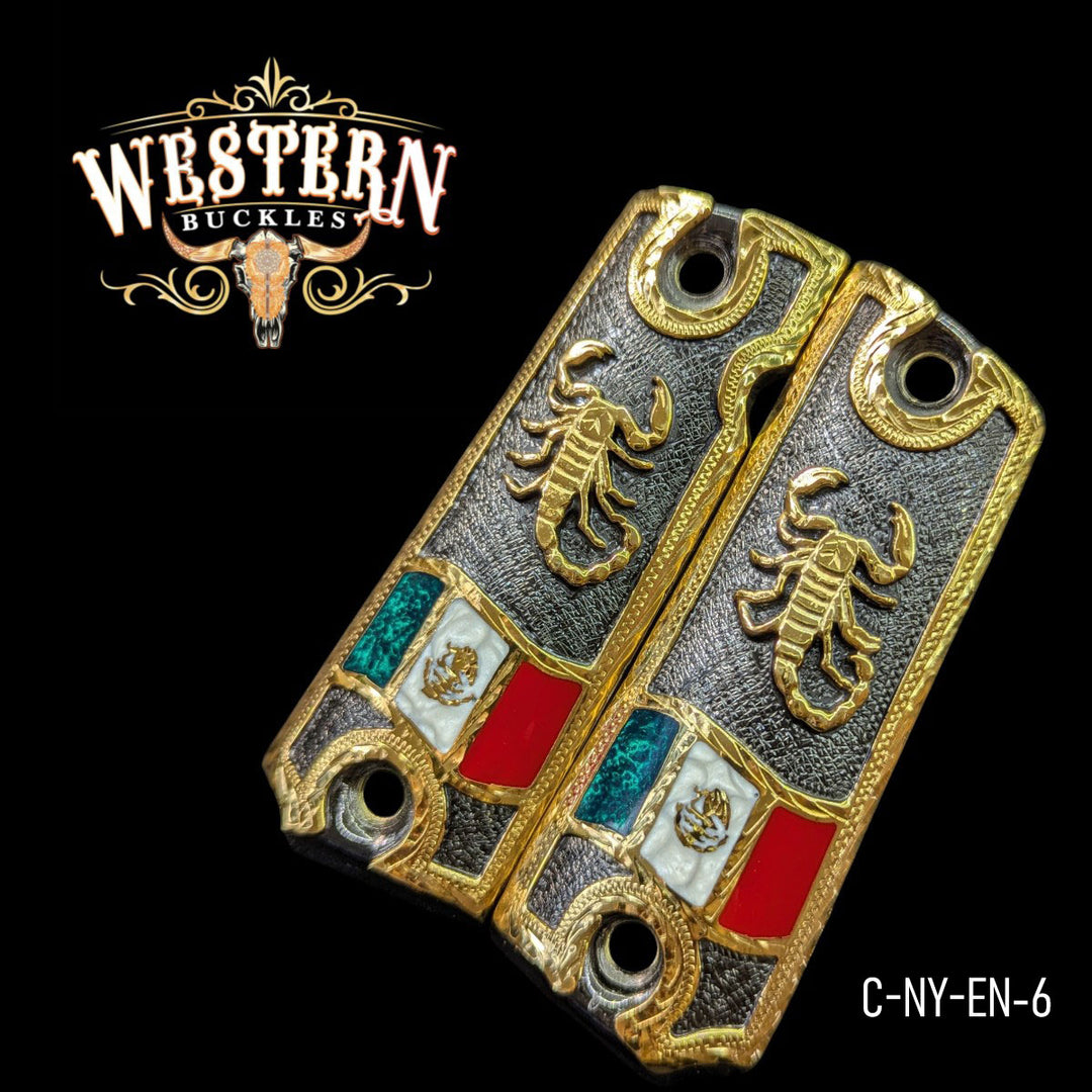 Scorpion Grips for Colt 1911 Full-Size — 24K Gold-Plated — detail