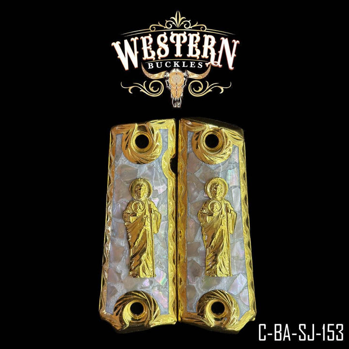 Cachas Colt 1911 Grips San Judas Resina - Western Buckles