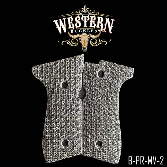 Cachas Beretta 92fs Grips Premium Zirconias Negras-The Western Buckles