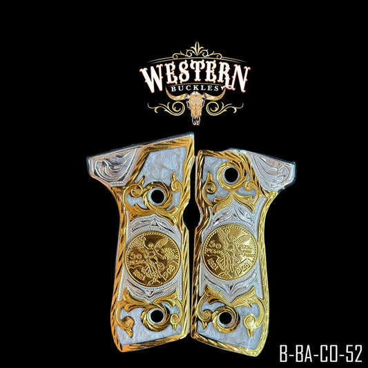 Cachas Beretta 92FS Centenario Rameado Dorado-The Western Buckles