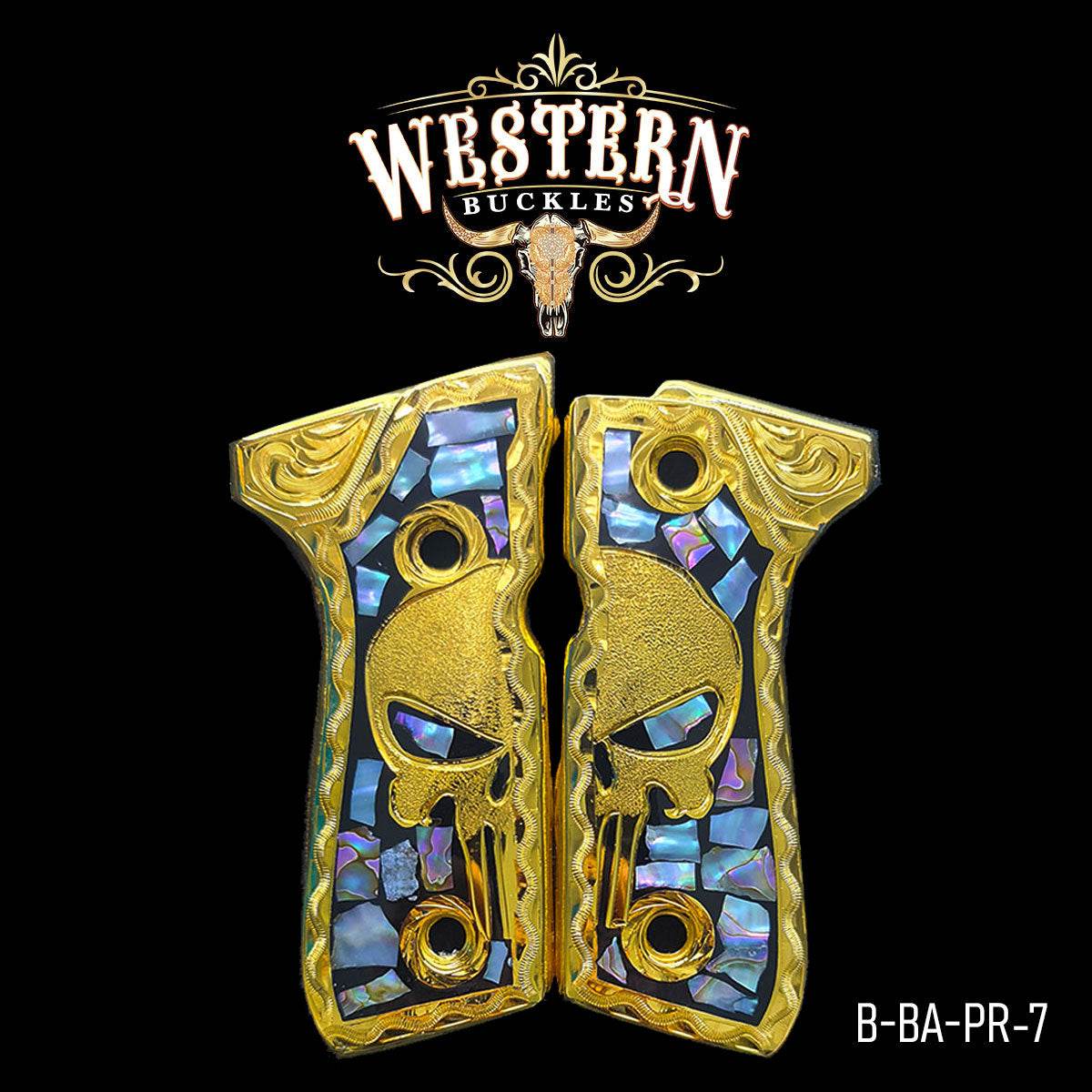 Cacha Beretta 92fs El Castigador Concha Nacar - Western Buckles