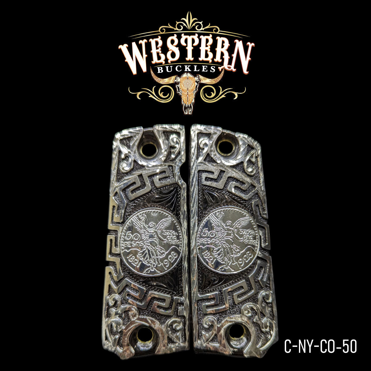 Cacha Colt 1911 Centenario Plata y Niquel Negro