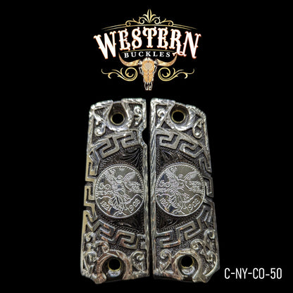 Cacha Colt 1911 Centenario Plata y Niquel Negro