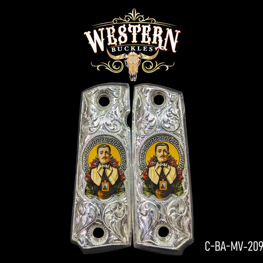 Cachas Colt 1911 Malverde Plata Rameado