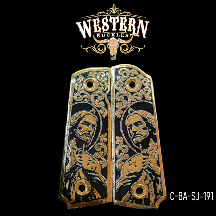 Grips for 1911 Full Size San Judas Gold Plated-The Western Buckles