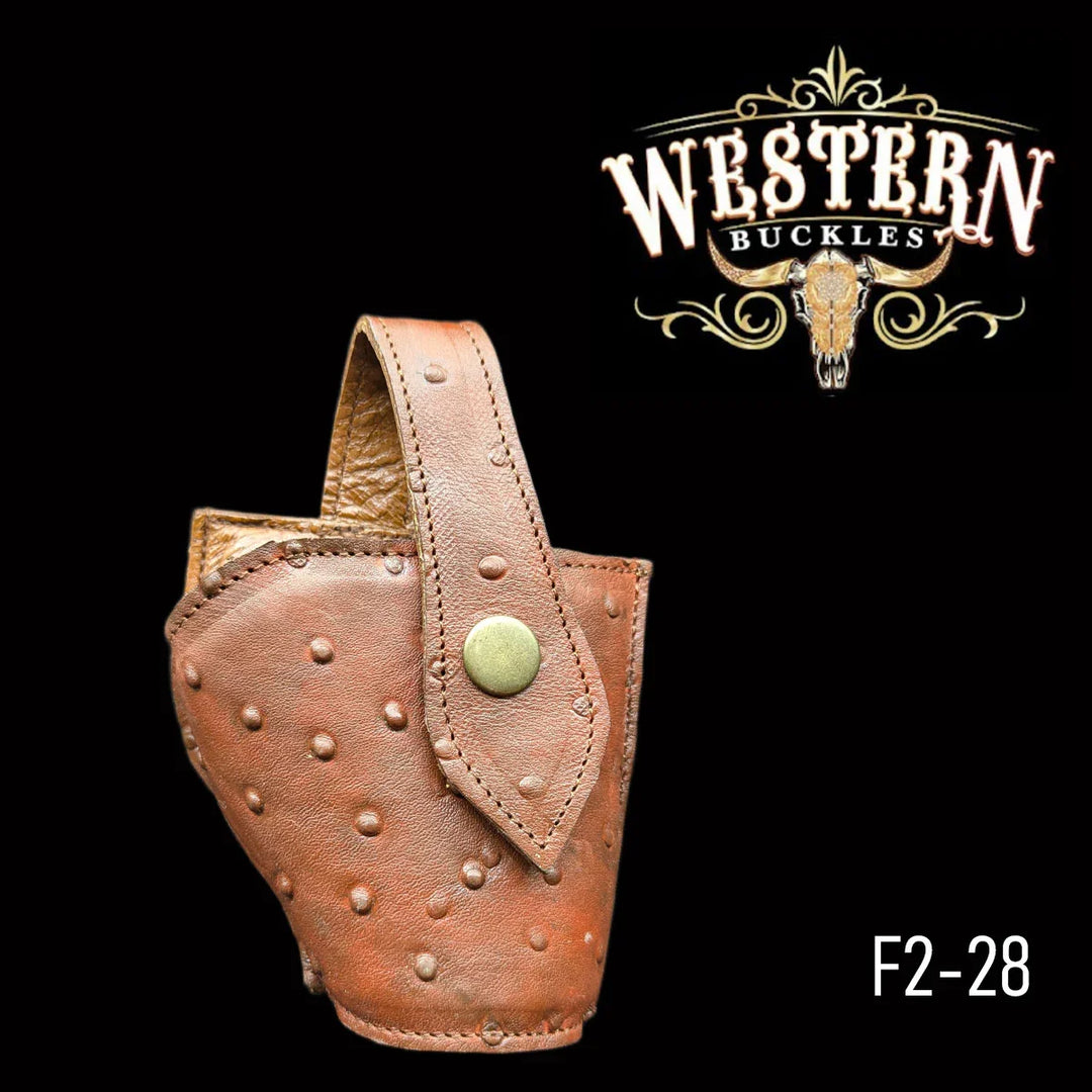 Gun Holster Red Ostrich-The Western Buckles
