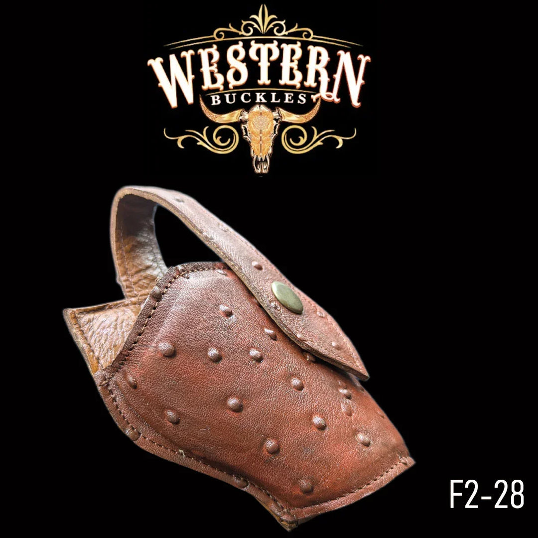 Gun Holster Red Ostrich-The Western Buckles
