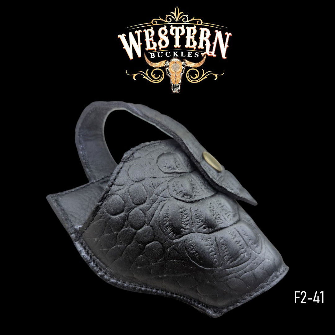 Gun Holster Funda Cocodrilo Negro.-The Western Buckles