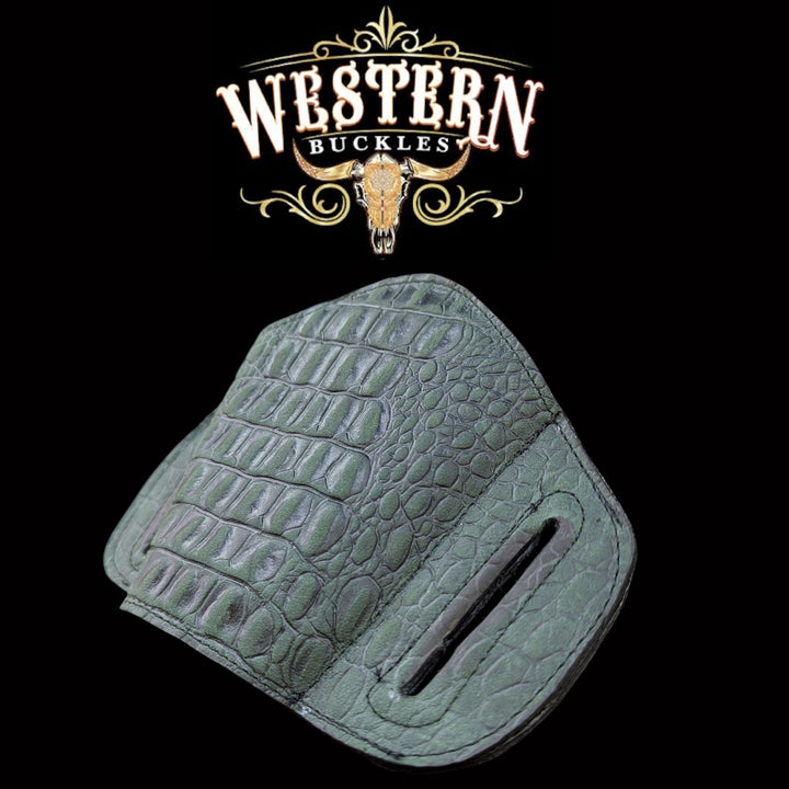 Gun Holster Sintetic Green Crocodile-The Western Buckles
