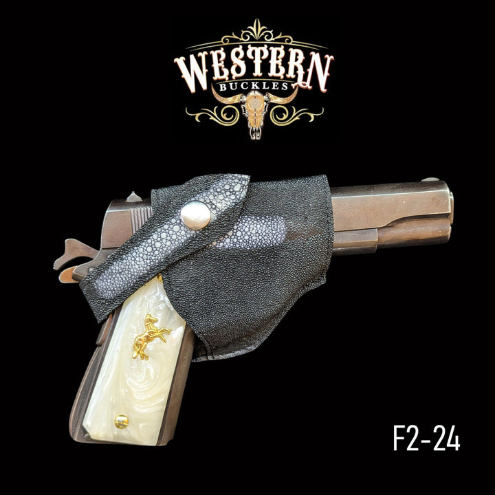 Gun Holster Sintetic Black Mantarraya-The Western Buckles