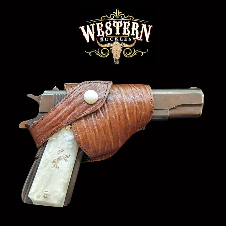 Gun Holster Sintetic Brown Shark-The Western Buckles