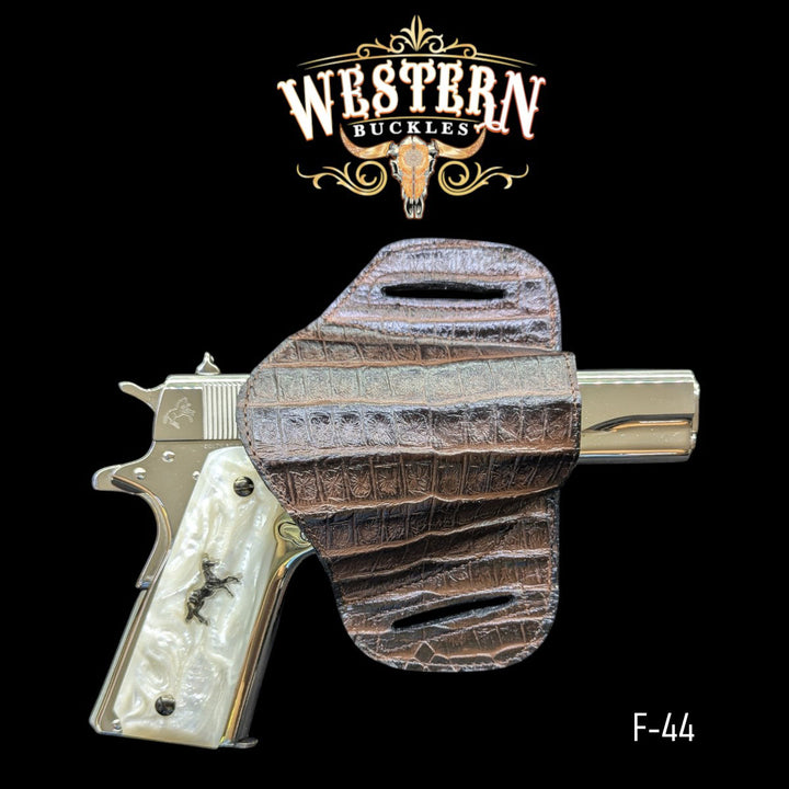Gun Holster Sintetic Leather Brown Cocodrile