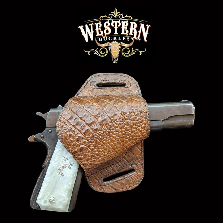 Gun Holster Sintetic Light Brown-The Western Buckles