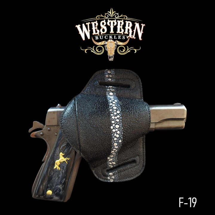 Gun Holster Sintetic White and Black-The Western Buckles