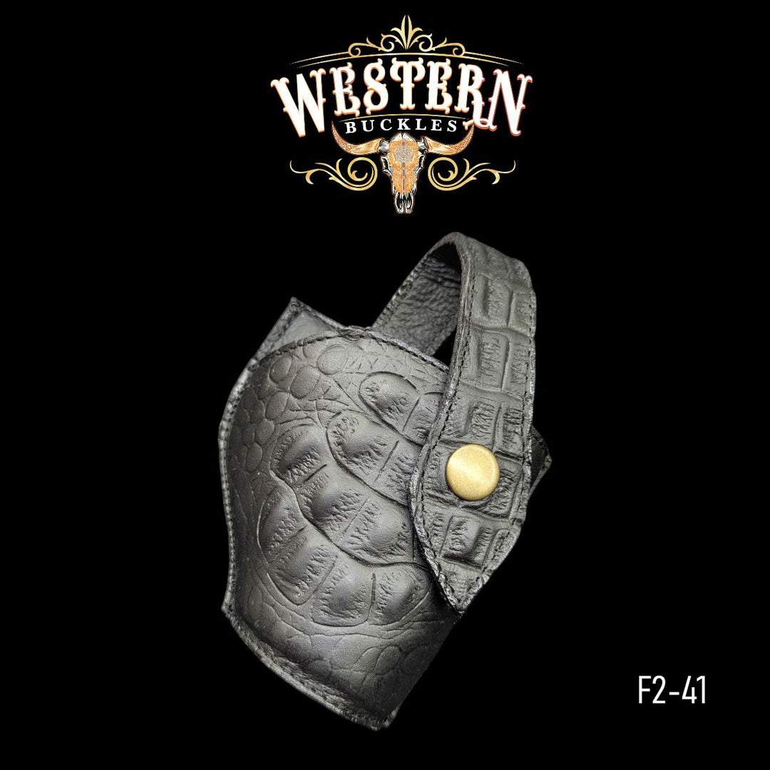 Gun Holster Funda Cocodrilo Negro.-The Western Buckles