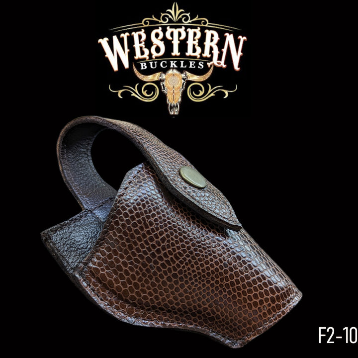 Gun Holster 2 Sintetic Brown Leather-The Western Buckles