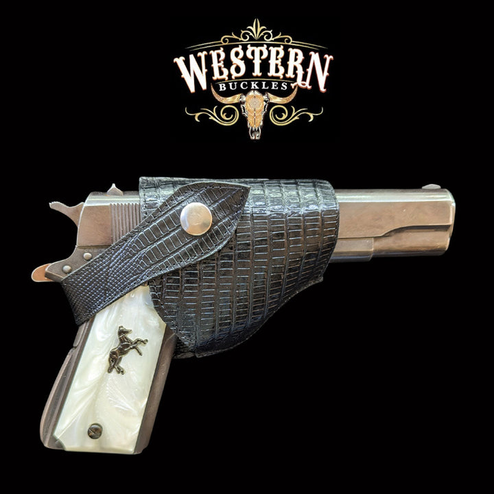 Gun Holster 2 Sintetic Black Armadillo-The Western Buckles