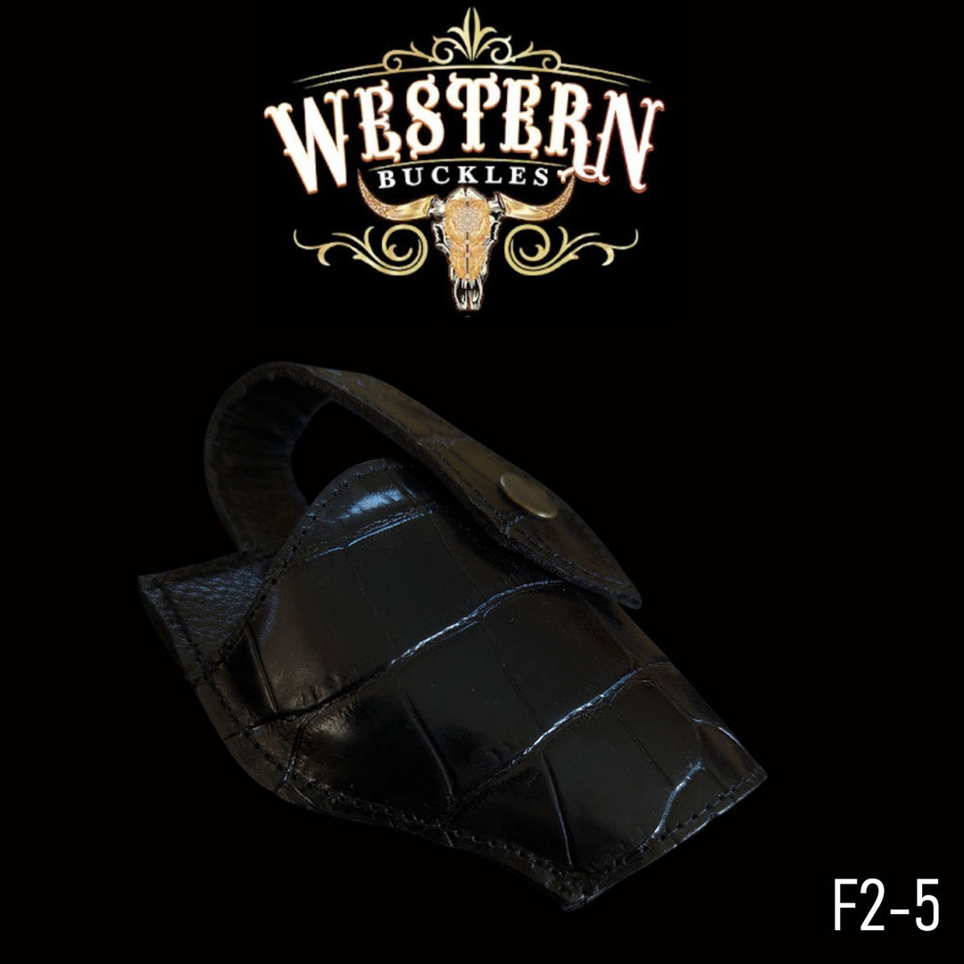 Gun Holster 2 Sintetic Black Crocodile-The Western Buckles