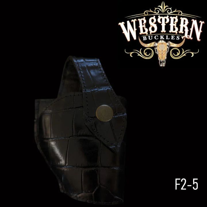 Gun Holster 2 Sintetic Black Crocodile-The Western Buckles