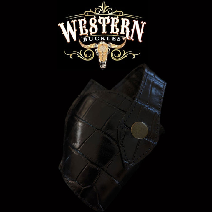 Gun Holster 2 Sintetic Black Crocodile-The Western Buckles