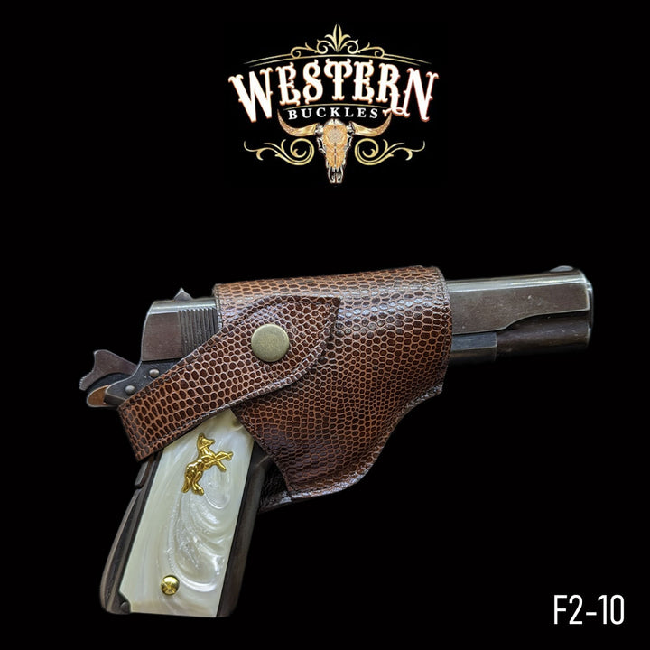 Gun Holster 2 Sintetic Brown Leather-The Western Buckles