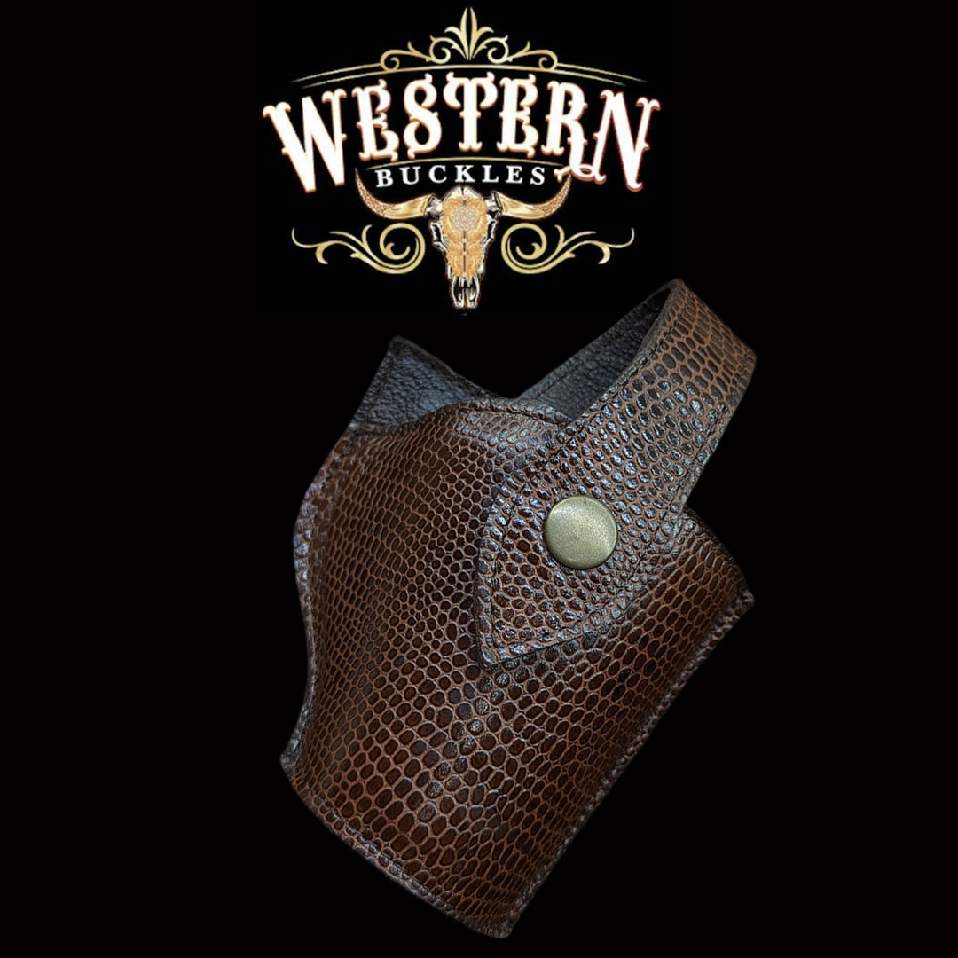 Gun Holster 2 Sintetic Brown Leather-The Western Buckles