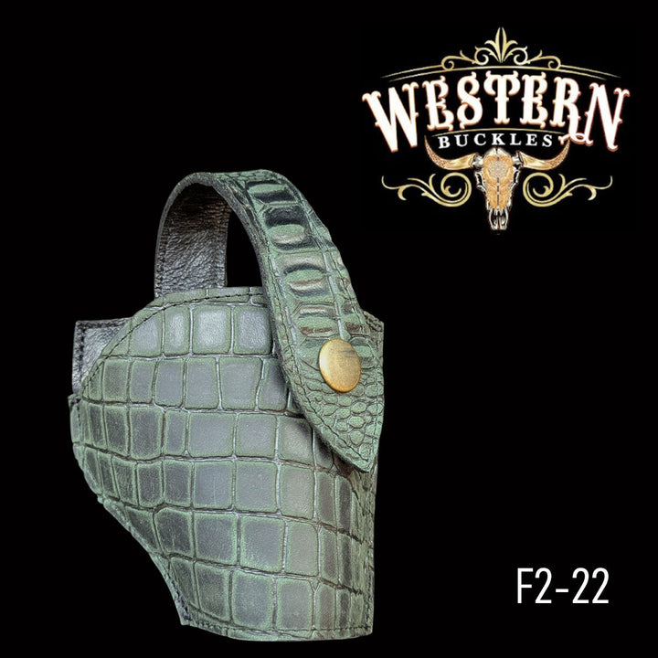 Gun Holster 2 Sintetic Green Crocodile-The Western Buckles