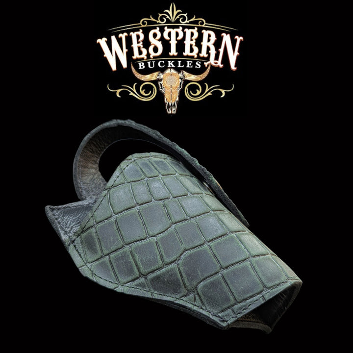 Gun Holster 2 Sintetic Green Crocodile-The Western Buckles
