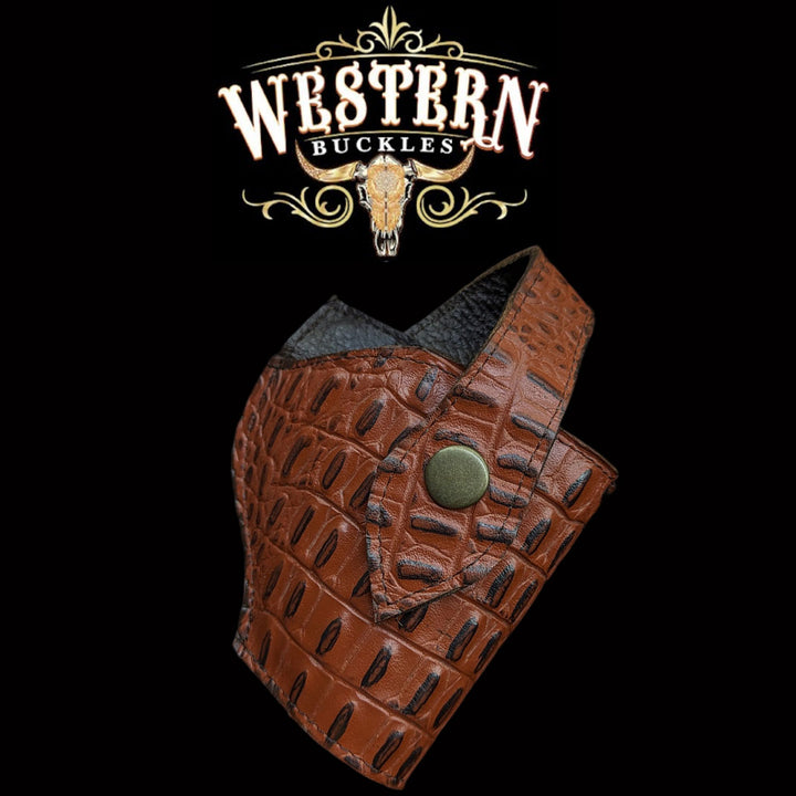 Gun Holster 2 Sintetic Red Crocodile-The Western Buckles