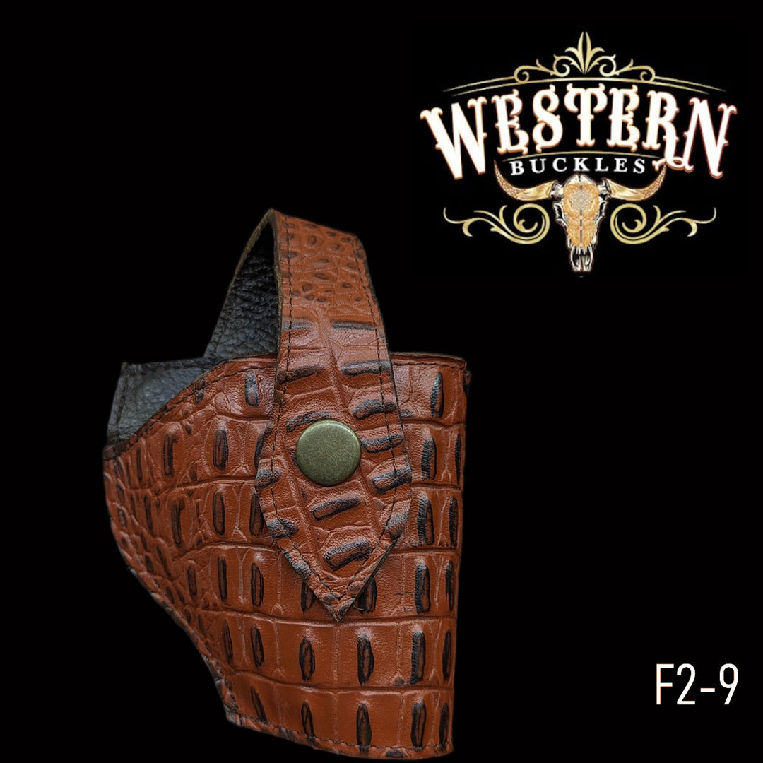 Gun Holster 2 Sintetic Red Crocodile-The Western Buckles