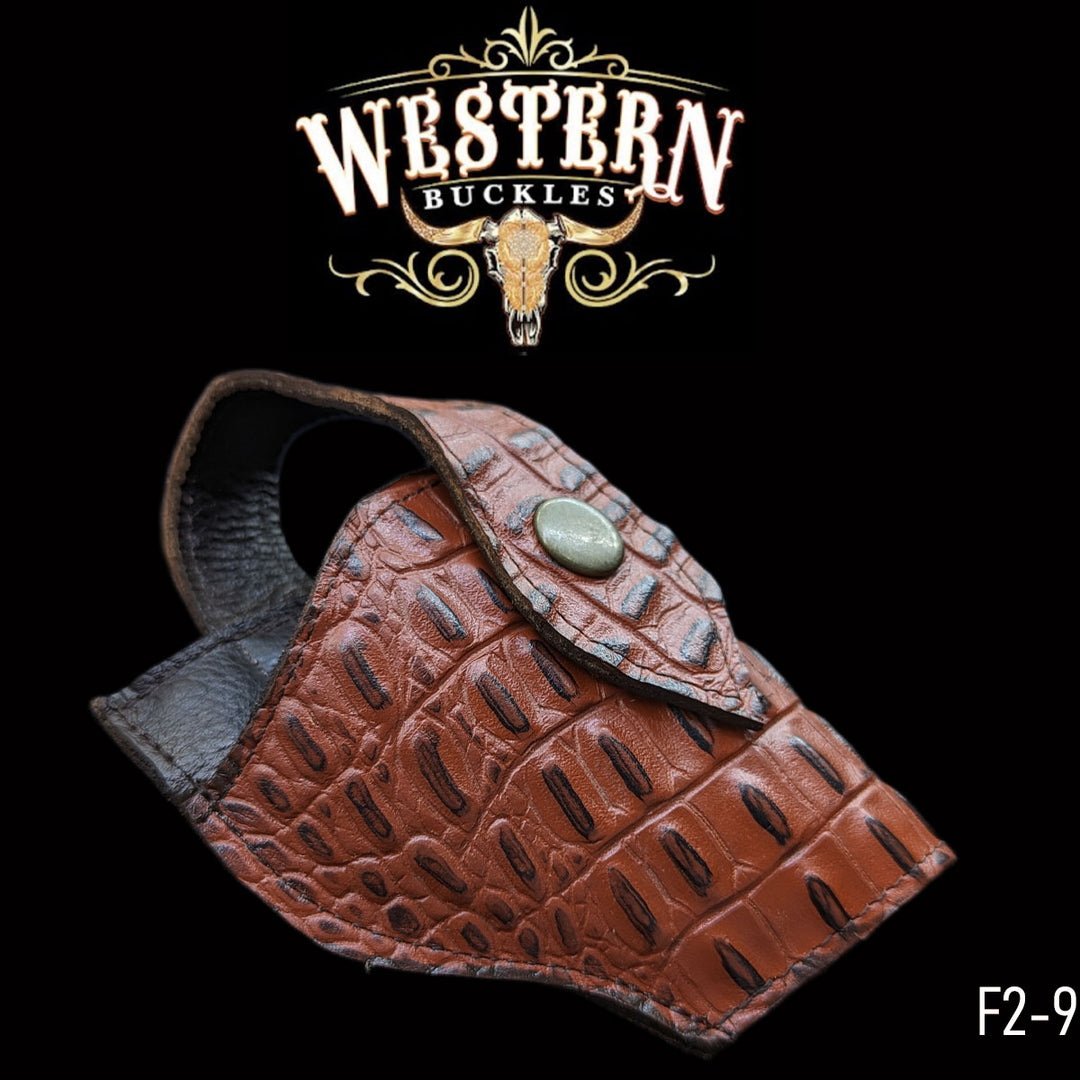 Gun Holster 2 Sintetic Red Crocodile-The Western Buckles