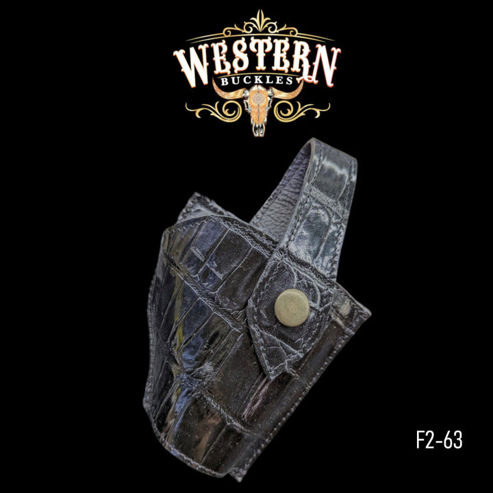 Gun Holster Black Cocodrile Sintetic Leather