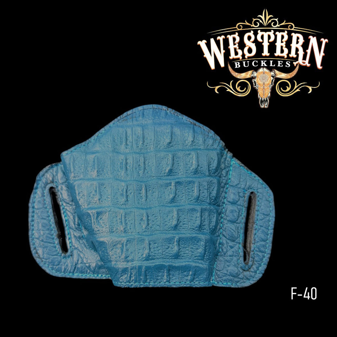 Gun Holster Blue Cocodrile Sintetic Leather-The Western Buckles
