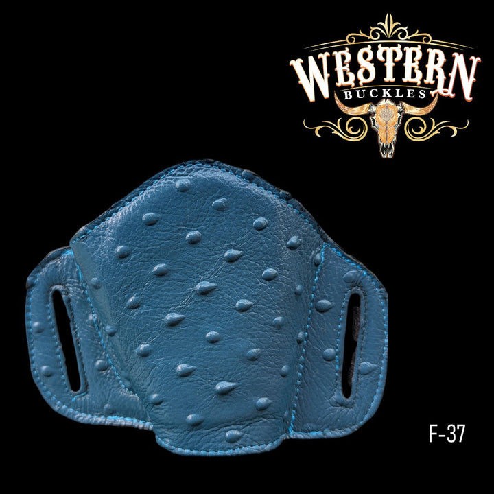 Gun Holster Blue Ostrich Sintetic Leather-The Western Buckles