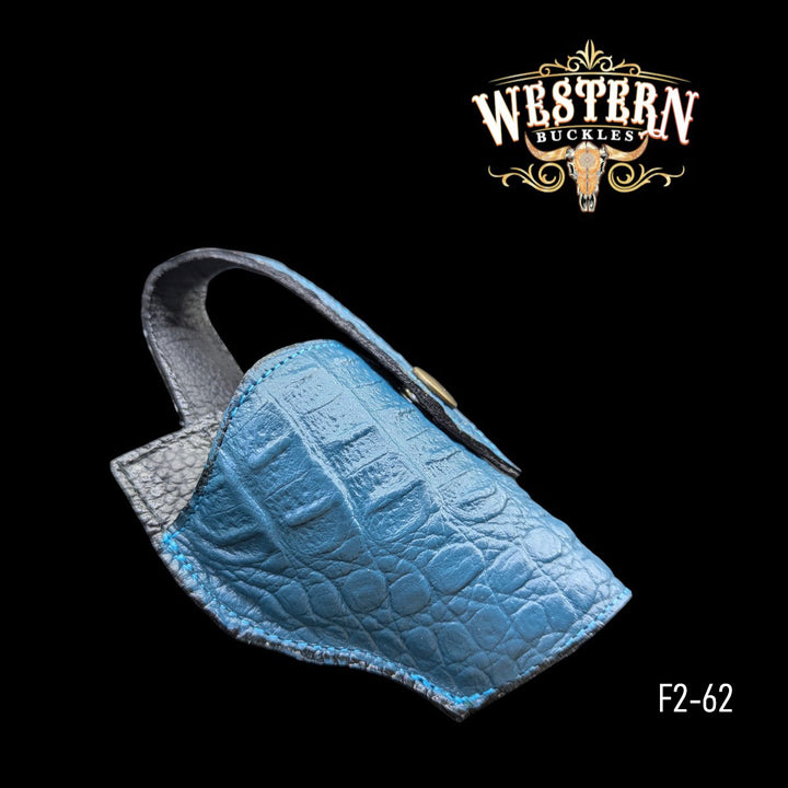 Gun Holster Cocodrile Blue Sintetic Leather
