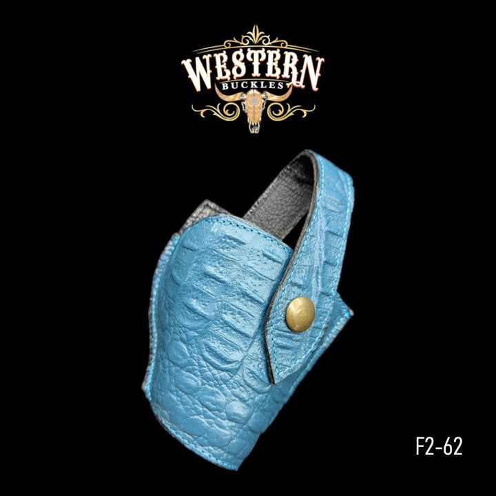 Gun Holster Cocodrile Blue Sintetic Leather