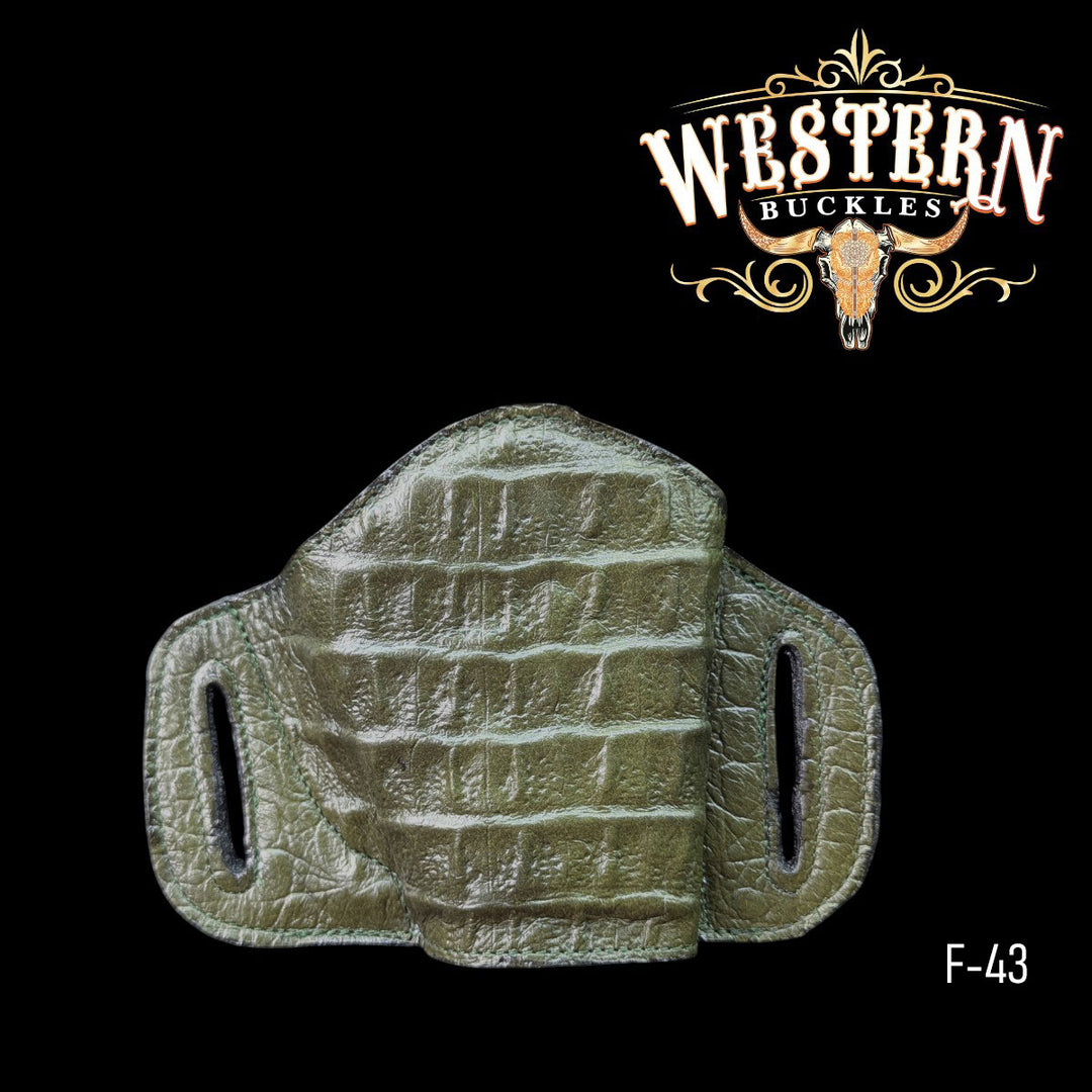 Gun Holster Cocodrile Green Sintetic Leather-The Western Buckles