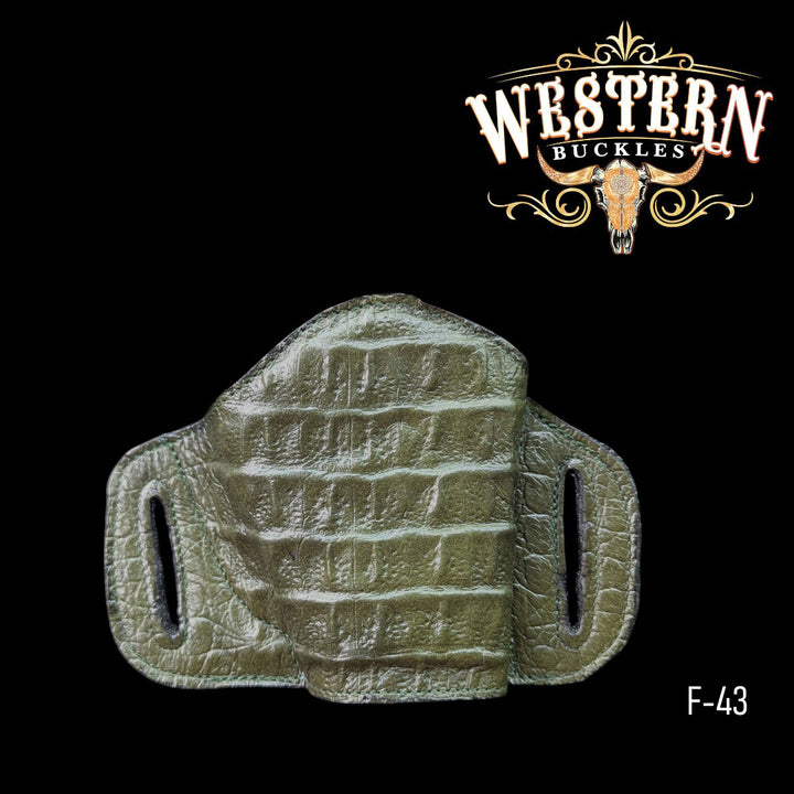 Gun Holster Cocodrile Green Sintetic Leather-The Western Buckles