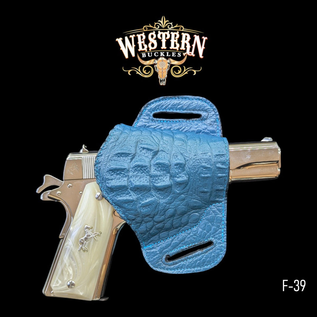 Gun Holster Funda Blue Sintetic Leather