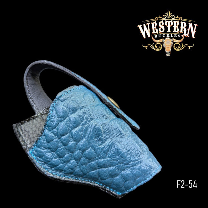 Gun Holster Funda Cocodrile Blue Sintetic Leather-The Western Buckles