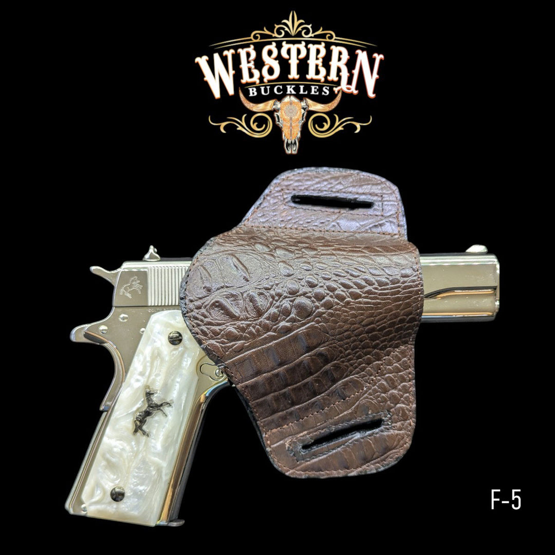 Gun Holster Funda Cocodrilo Cafè-The Western Buckles