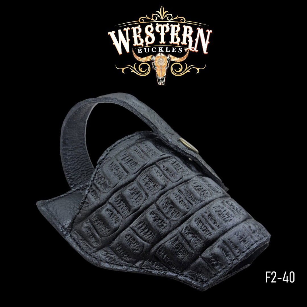Gun Holster Funda Cocodrilo Negro-The Western Buckles