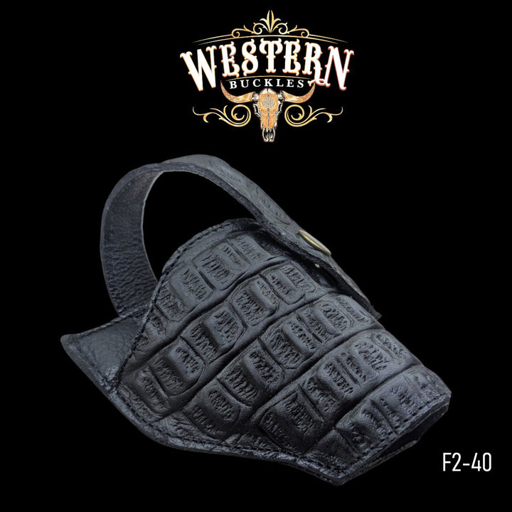 Gun Holster Funda Cocodrilo Negro-The Western Buckles