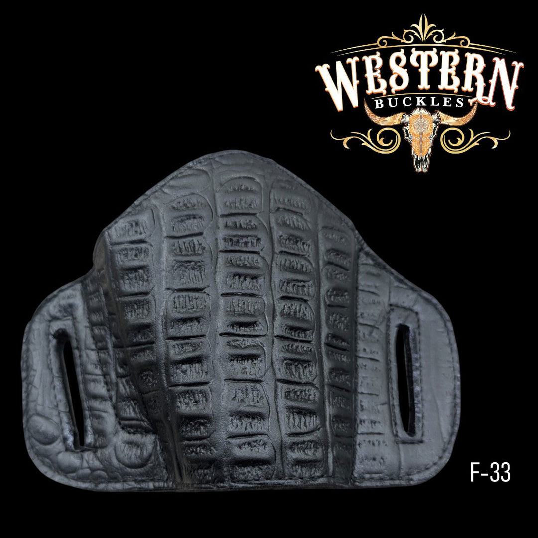 Gun Holster Funda Negra Cocodrilo.-The Western Buckles
